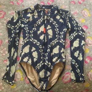 J Crew Tie Dye Long Sleeve One Piece Swimsuit
